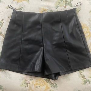 Leather zara shorts
